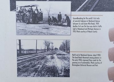Woodward Avenue: A True Original Marker  lower left images image. Click for full size.