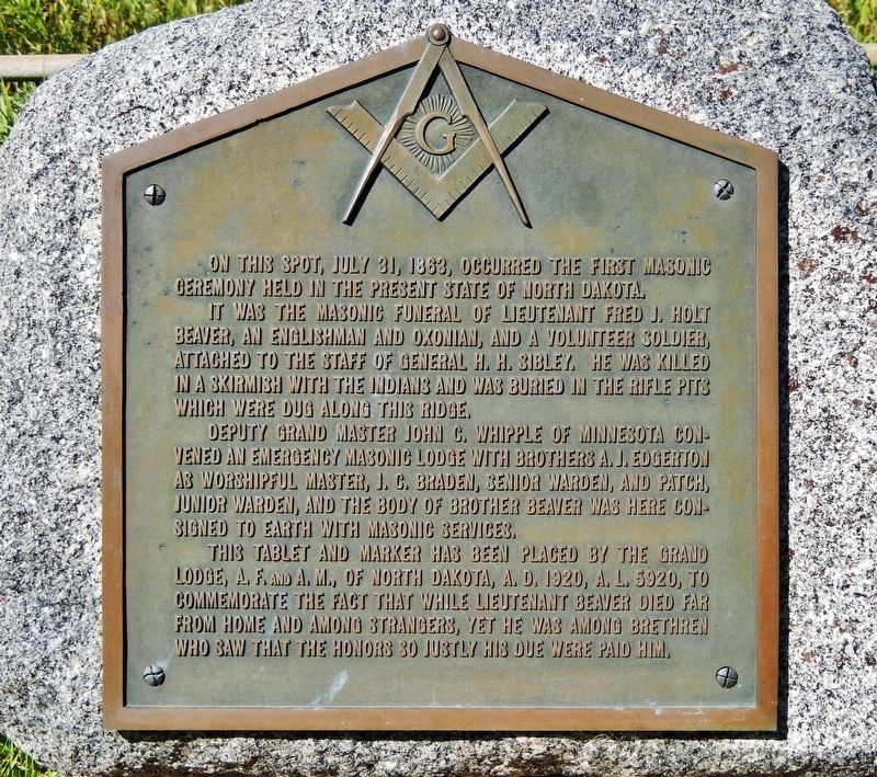 First Masonic Ceremony Marker image. Click for full size.
