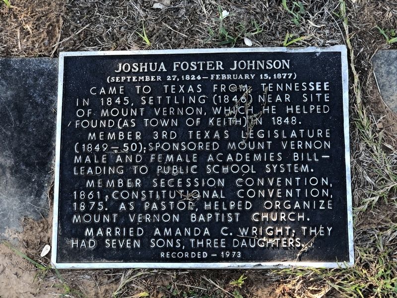 Joshua Foster Johnson Marker image. Click for full size.