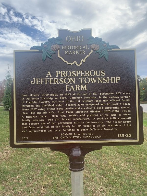 A Prosperous Jefferson Township Farm side of marker image. Click for full size.