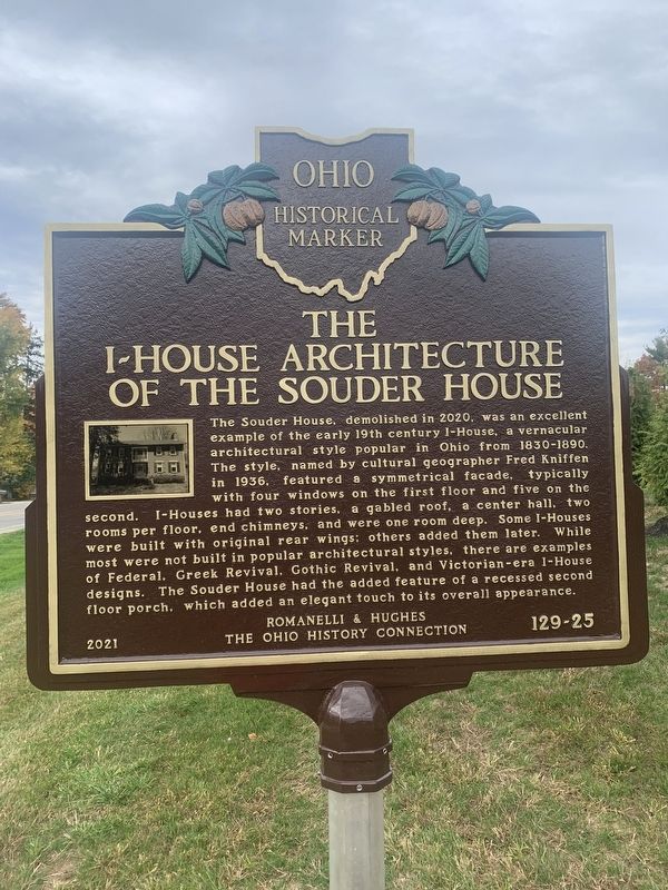 The I-House Architecture of the Souder House side of marker image. Click for full size.