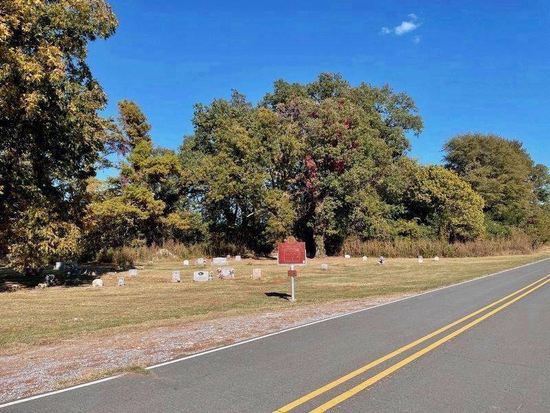 Edgefield Mounds Marker with some mound locations in background. image. Click for full size.