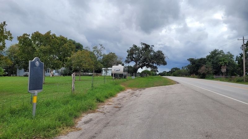 The view of The Lithuanians in Texas Marker from the highway image. Click for full size.
