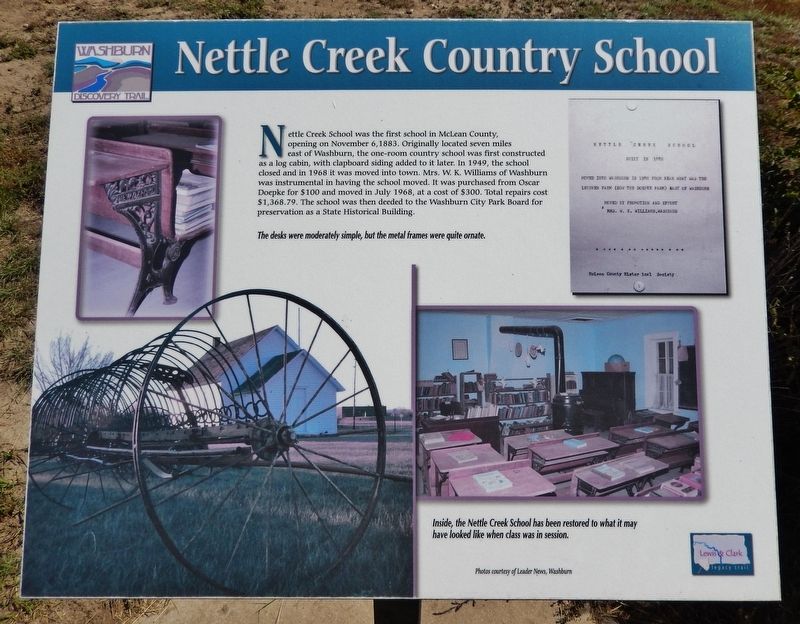 Nettle Creek Country School Marker image. Click for full size.