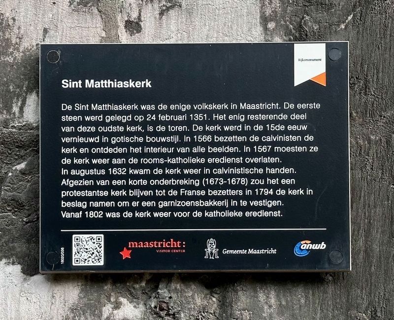 Sint Matthiaskerk/ St. Matthias Church Marker image. Click for full size.