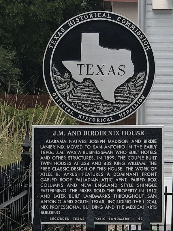 J.M. and Birdie Nix House Marker image. Click for full size.