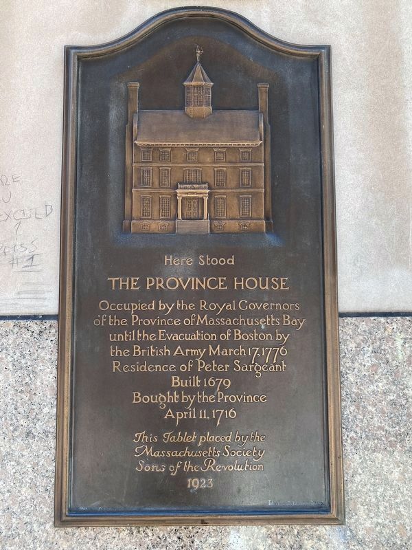 Here Stood The Province House Marker image. Click for full size.