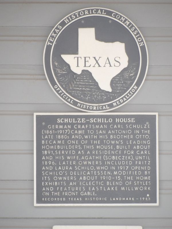 Schulze-Schilo House Marker. Click for full size. Schulze-Schilo House Marker image. Click for full size.
