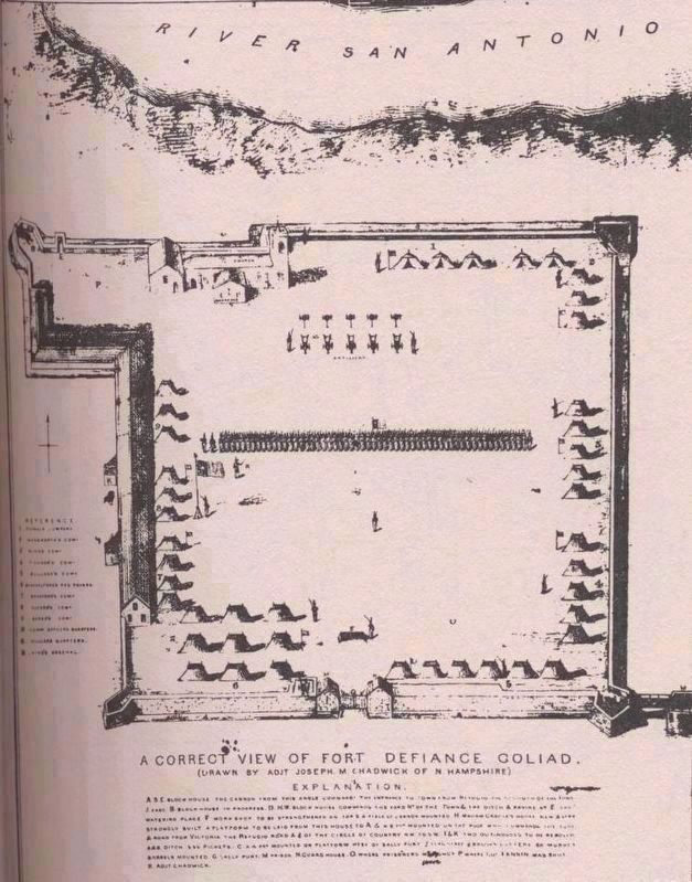 Fort Defiance (Presidio la Bah�a) - Diagram based on drawing by Captain Joseph M. Chadwick image. Click for full size.
