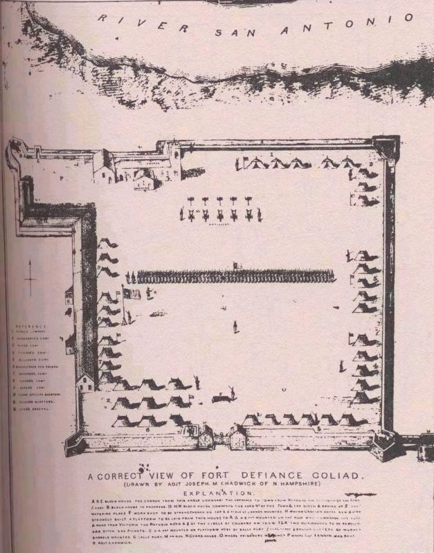 Fort Defiance (Presidio la Baha) - Diagram based on drawing by Captain Joseph M. Chadwick image. Click for full size.