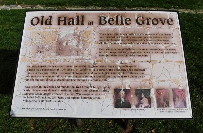 Old Hall at Belle Grove Marker. Click for full size. Old Hall at Belle Grove Marker image. Click for full size.