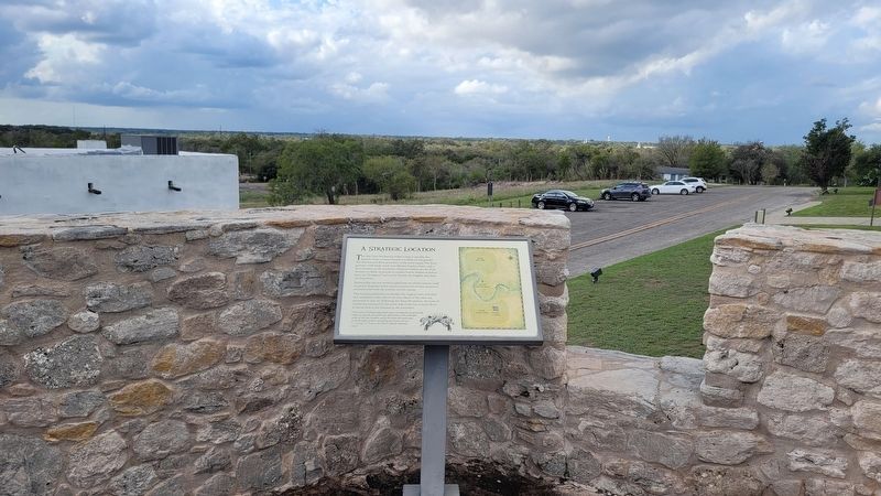 The city of Goliad can be seen in the far distance behind the marker image. Click for full size.