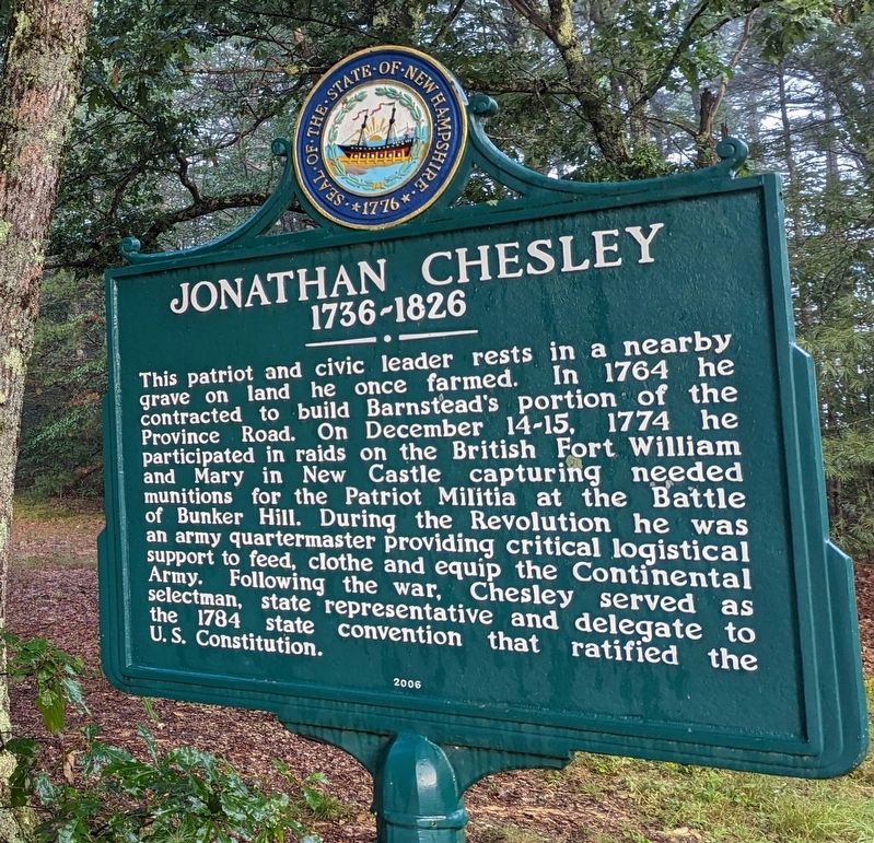 Jonathan Chesley 1736 - 1826 Marker image. Click for full size.