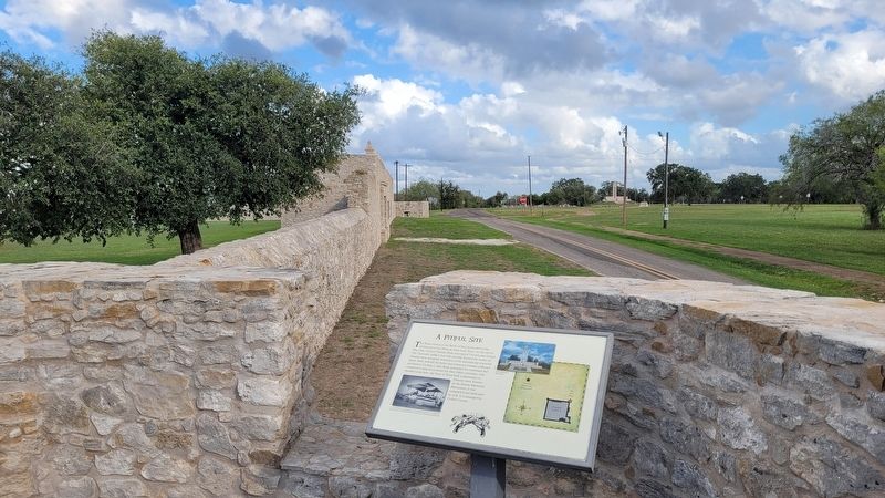 The view of the Fannin Memorial Monument behind the marker image. Click for full size.