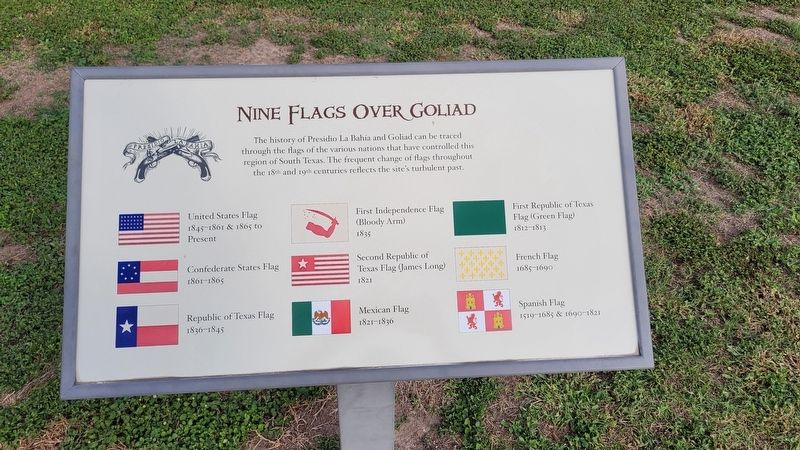 Nine Flags Over Goliad Marker image. Click for full size.