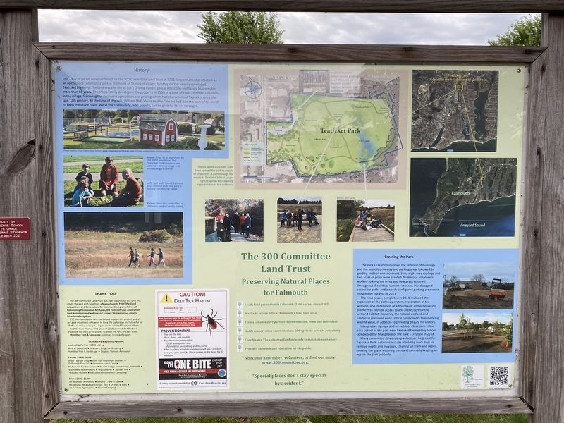 Teaticket Park History Marker. Click for full size. Teaticket Park History Marker image. Click for full size.
