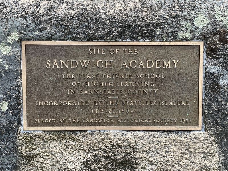 Site of the Sandwich Academy Marker. Click for full size. Site of the Sandwich Academy Marker image. Click for full size.