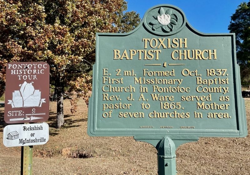 Toxish Baptist Church Marker. Click for full size. Toxish Baptist Church Marker image. Click for full size.