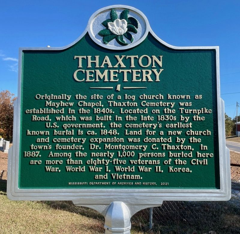Thaxton Cemetery Marker image. Click for full size.