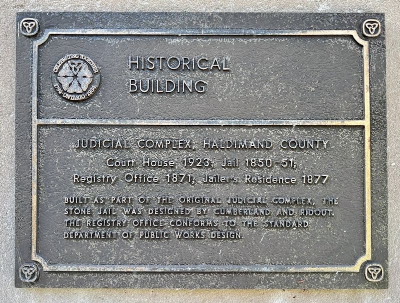 Judicial Complex, Haldimand County Marker image. Click for full size.