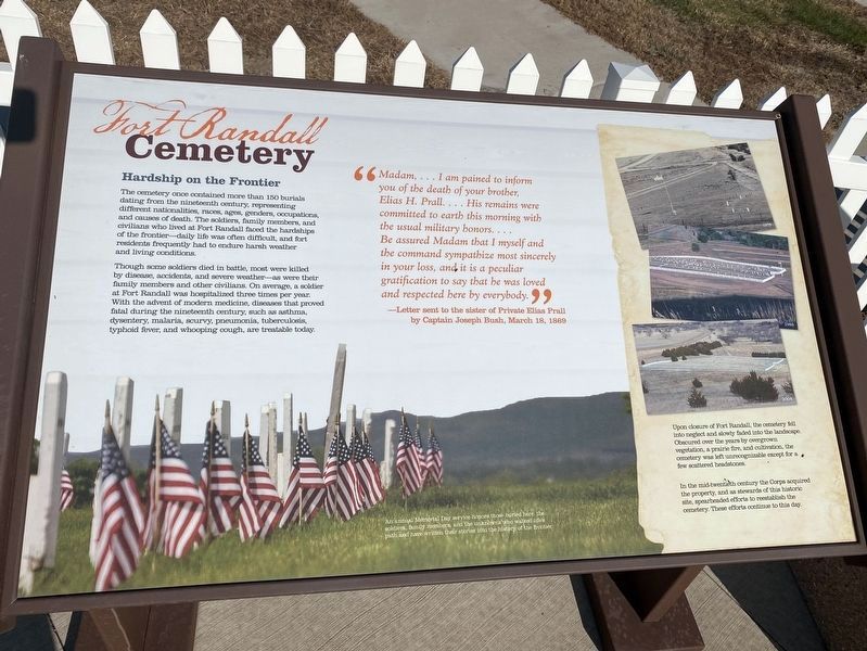 Fort Randall Cemetery Marker image. Click for full size.