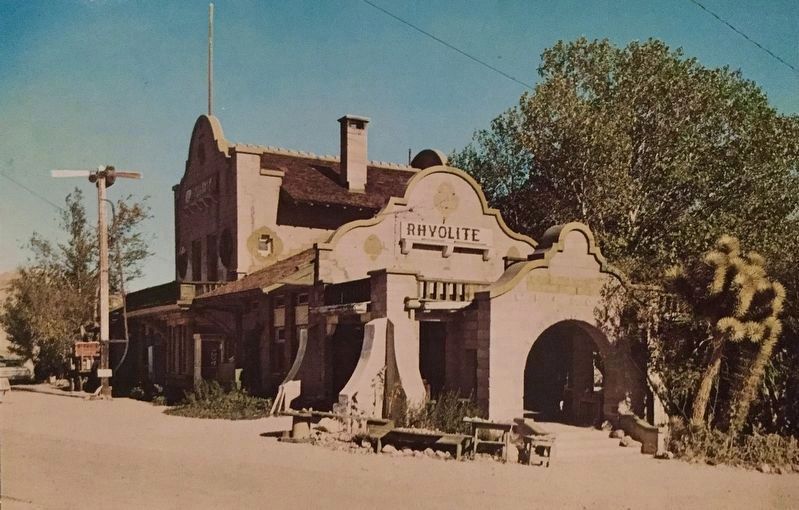 Old Postcard - Rhyolite Train Depot image. Click for full size.