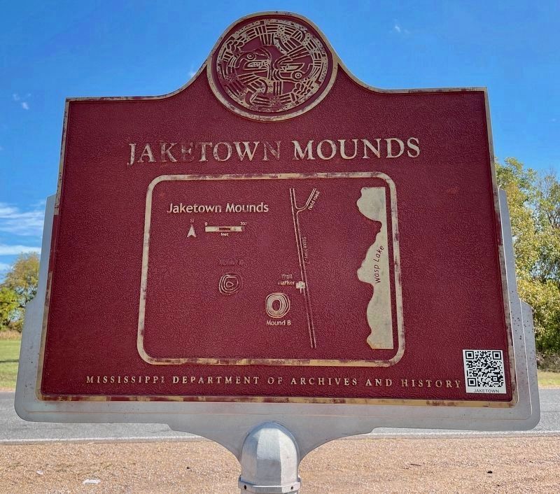 Jaketown Mounds map of mound locations. image. Click for full size.