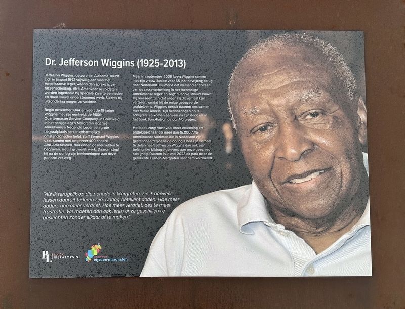 Dr. Jefferson Wiggins (1925-2013) Marker image. Click for full size.