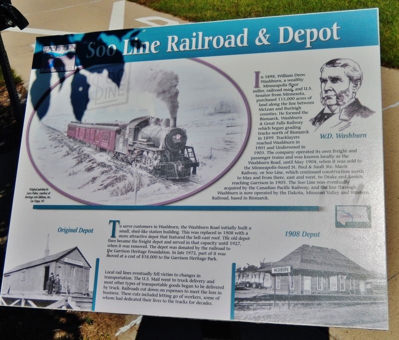 Soo Line Railroad & Depot Marker image. Click for full size.