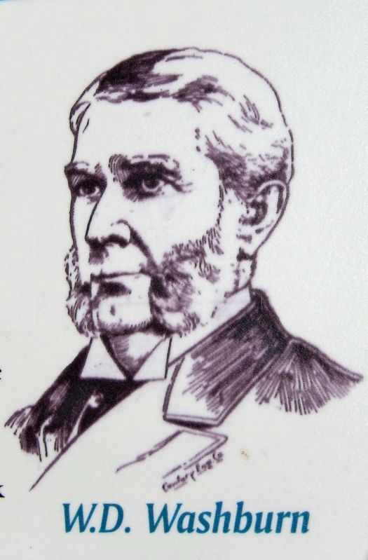 Marker detail: William Drew Washburn. Click for full size. Marker detail: William Drew Washburn image. Click for full size.