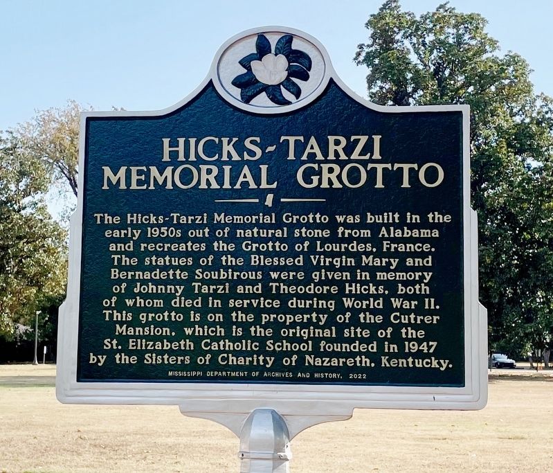 Hicks-Tarzi Memorial Grotto Marker. Click for full size. Hicks-Tarzi Memorial Grotto Marker image. Click for full size.