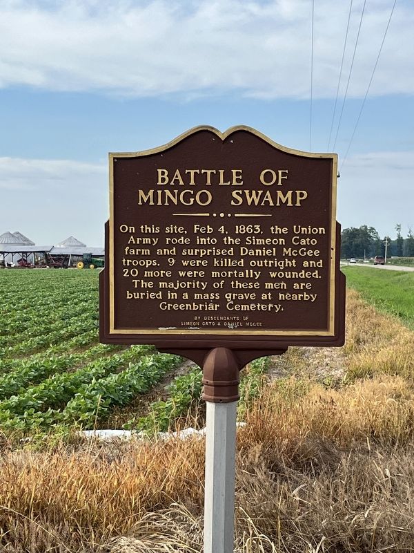 Battle of Mingo Swamp Marker image. Click for full size.