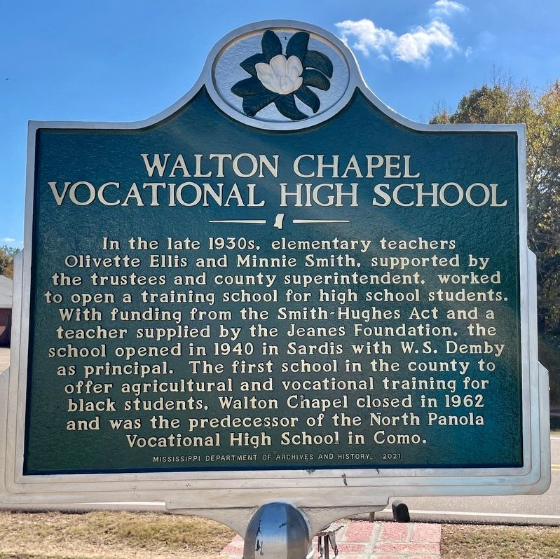 Walton Chapel Vocational High School Marker image. Click for full size.