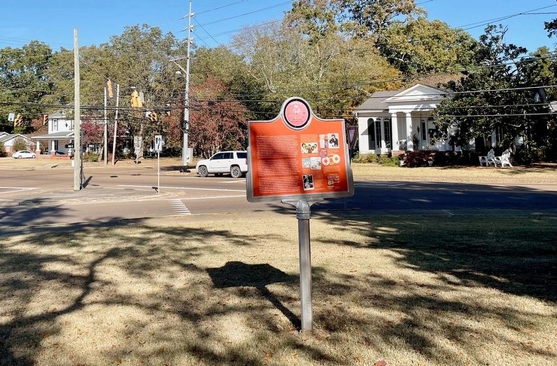 View of marker looking towards intersection of N. Main & E. Oxford Streets.. Click for full size. View of marker looking towards intersection of N. Main & E. Oxford Streets. image. Click for full size.