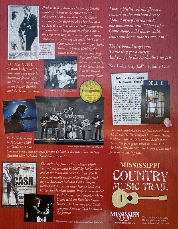 Closeup of photos & captions on reverse side of marker. image. Click for full size.
