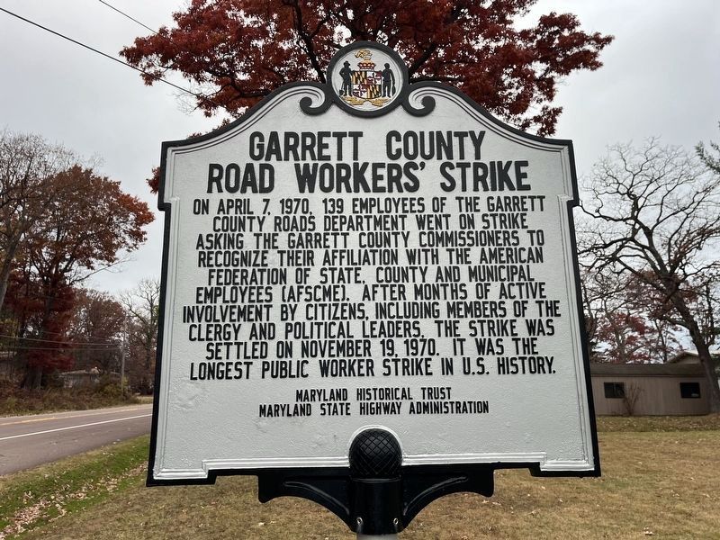 Garrett County Road Workers' Strike Marker image. Click for full size.