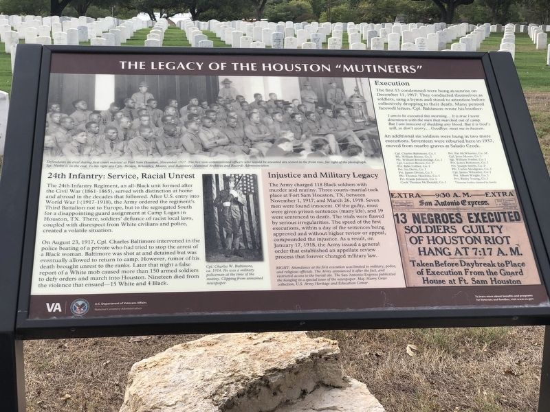 The Legacy of the Houston �Mutineers� Marker image. Click for full size.