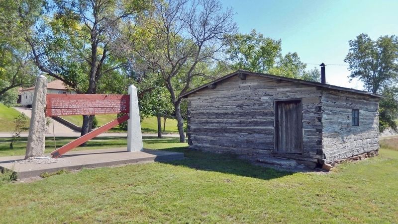 Taylor Cabin Marker (<i>back/northwest side</i>) image. Click for full size.