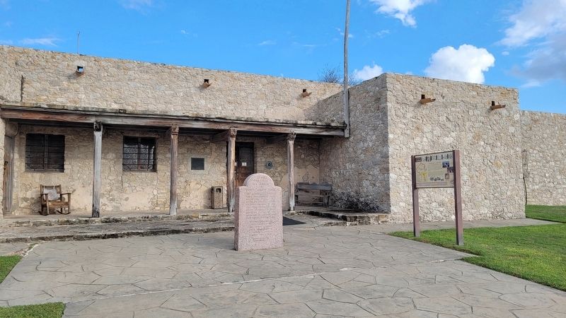 The Presidio La Bah�a Marker is the right marker of the two markers image. Click for full size.