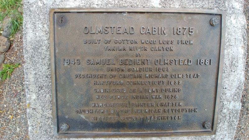 Olmstead Cabin 1875 Marker image. Click for full size.