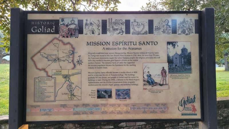 Mission Espíritu Santo Marker. Click for full size. Mission Espíritu Santo Marker image. Click for full size.