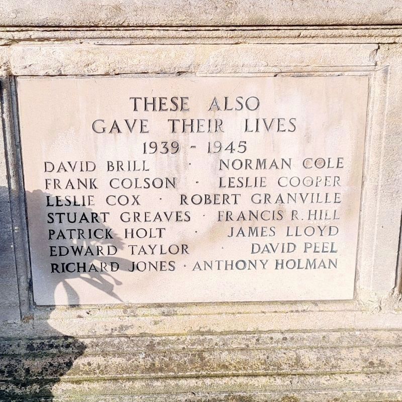 Lacock War Memorial, WWII Names. Click for full size. Lacock War Memorial, WWII Names image. Click for full size.