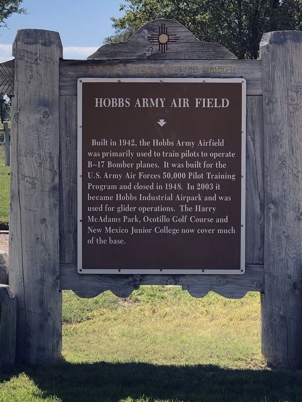 Hobbs Army Air Field Marker image. Click for full size.