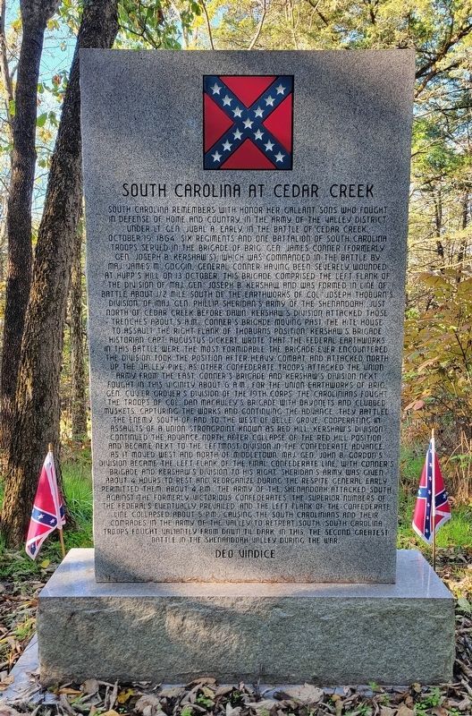 South Carolina Troops at Cedar Creek Marker image. Click for full size.