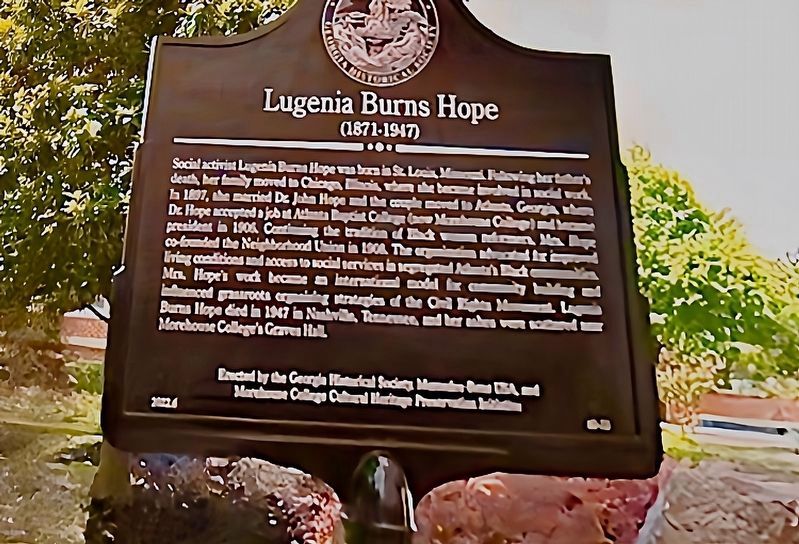 Lugenia Burns Hope Marker image. Click for full size.