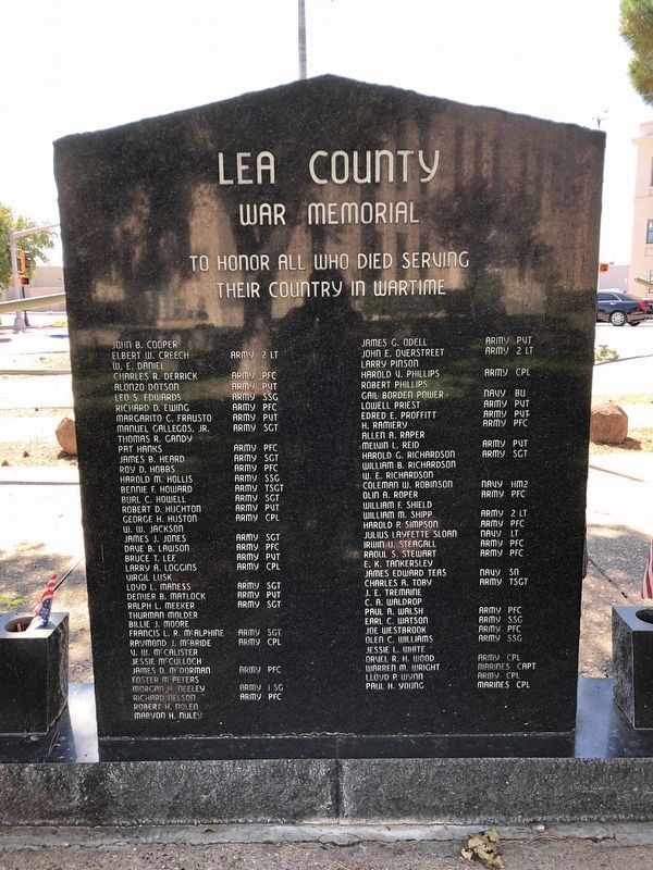 Lea County War Memorial (WWII) image. Click for full size.