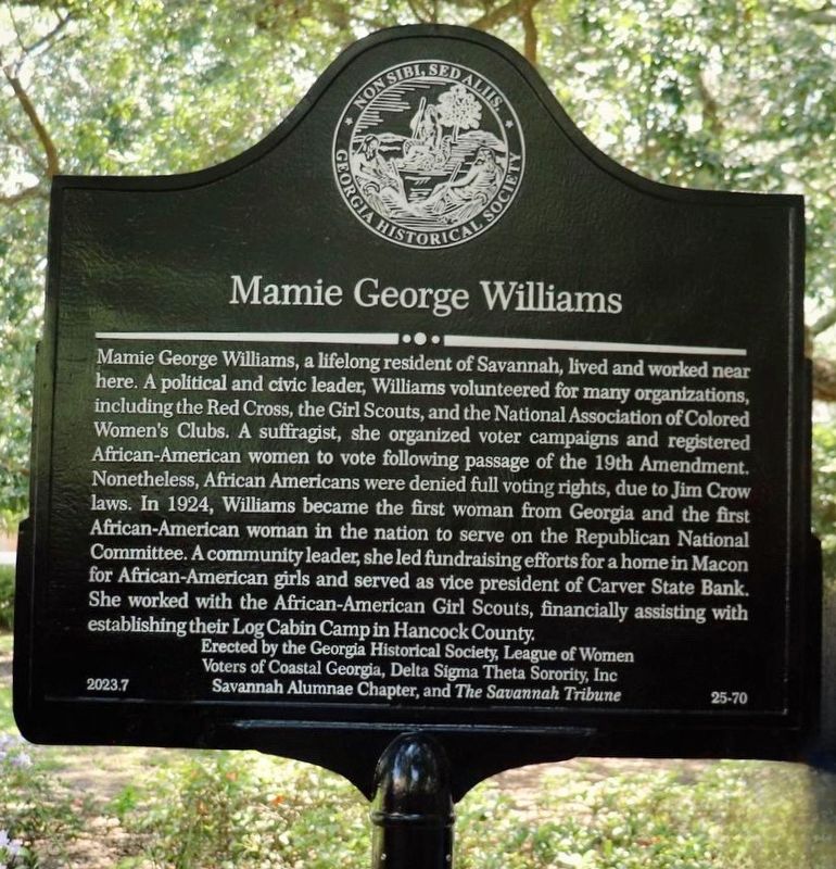 Mamie George Williams Marker image. Click for full size.