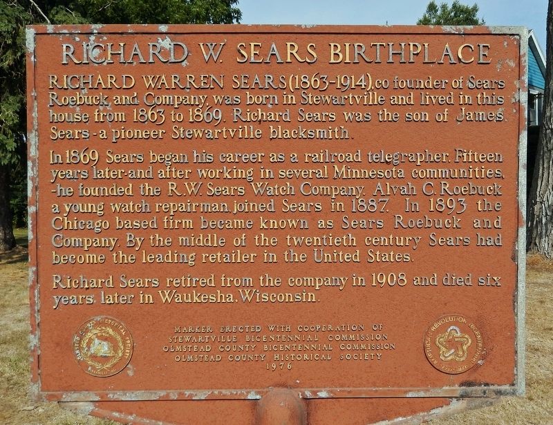Richard W. Sears Birthplace Marker image. Click for full size.