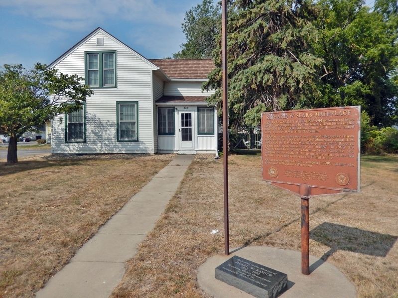 Richard W. Sears Birthplace Marker. Click for full size. Richard W. Sears Birthplace Marker image. Click for full size.