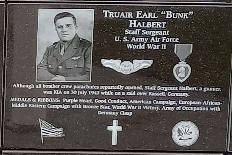 Truair Earl "Bunk" Halbert Marker image. Click for full size.